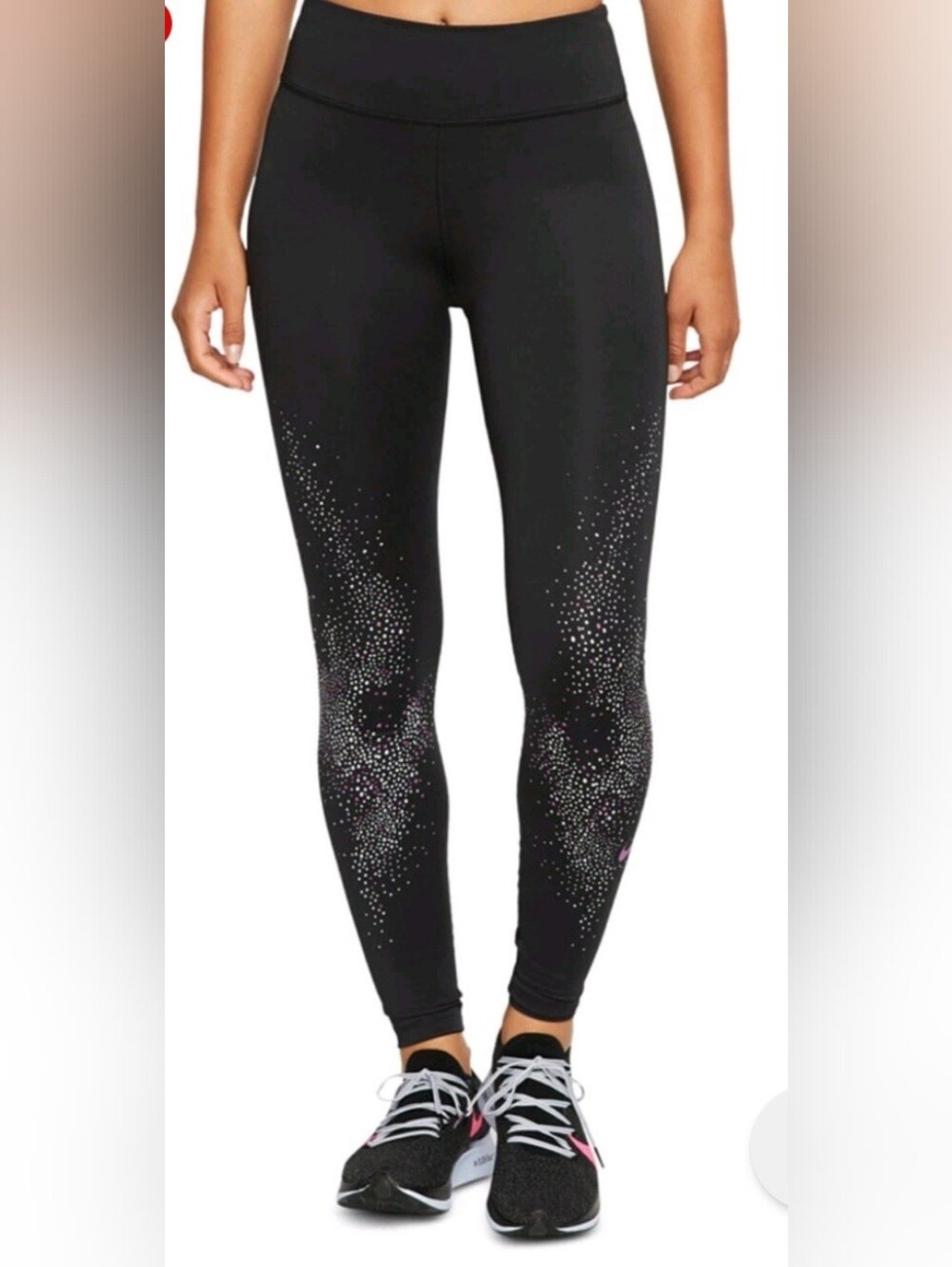 Nike Women Fast Flash Black/Vivid Purple Reflectiv Running Tight EUC Large